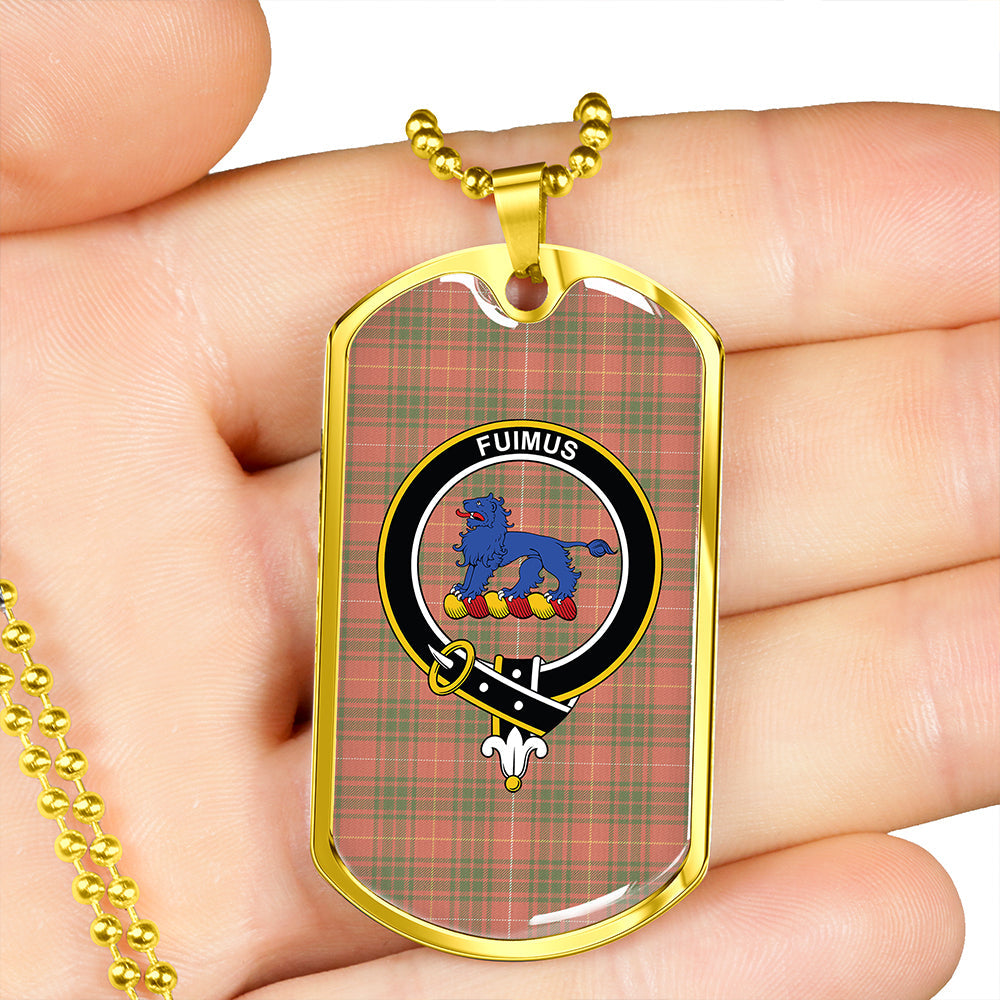 Bruce Special #2 Ancient Clan Badge Classic Tartan Dog Tag Necklace