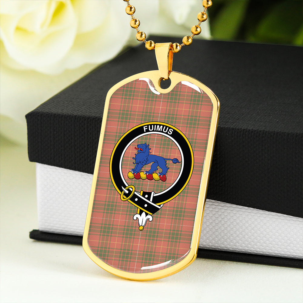 Bruce Special #2 Ancient Clan Badge Classic Tartan Dog Tag Necklace