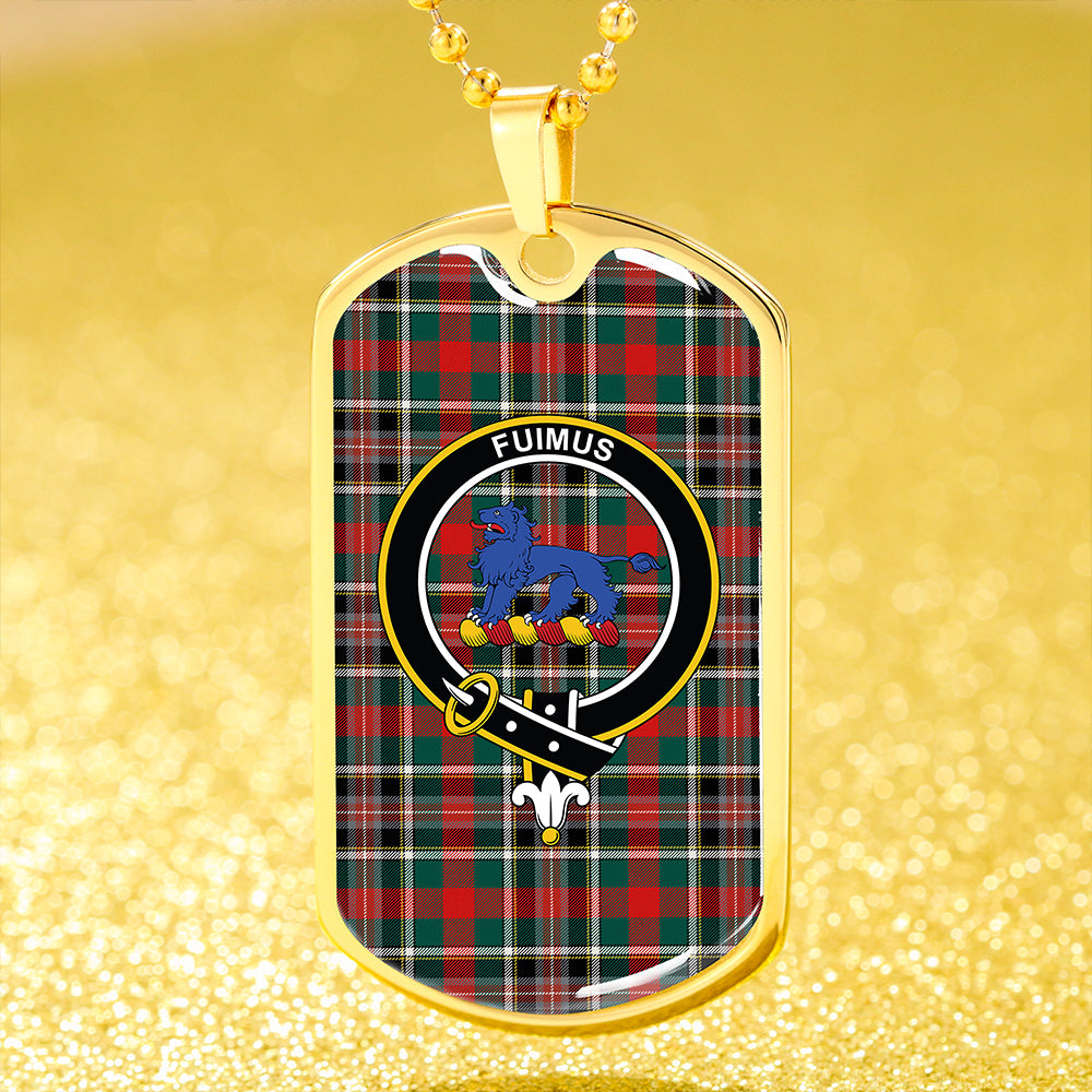 Bruce of Kinnaird Modern Clan Badge Classic Tartan Dog Tag Necklace