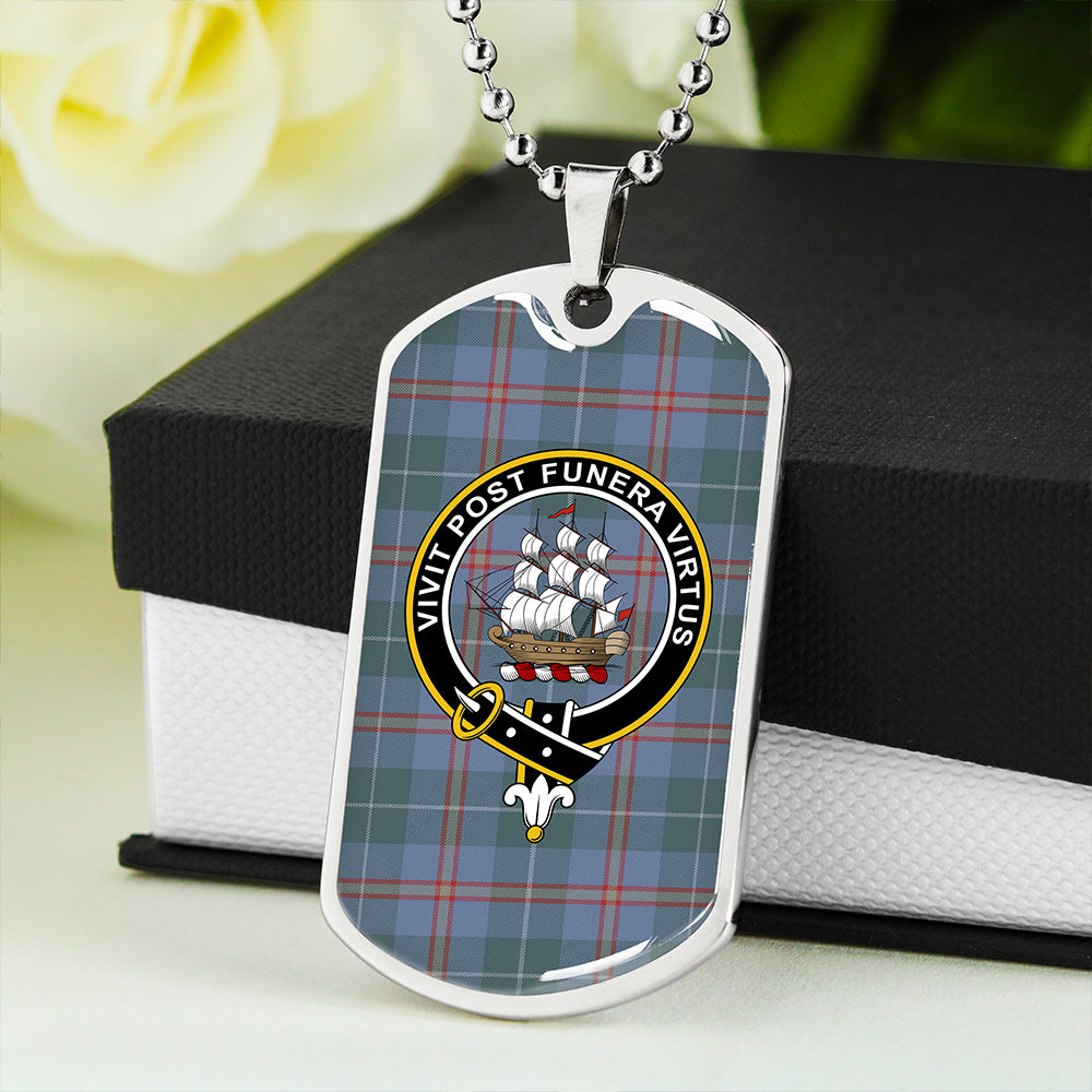 Bryson 1988 Weathered Clan Badge Classic Tartan Dog Tag Necklace