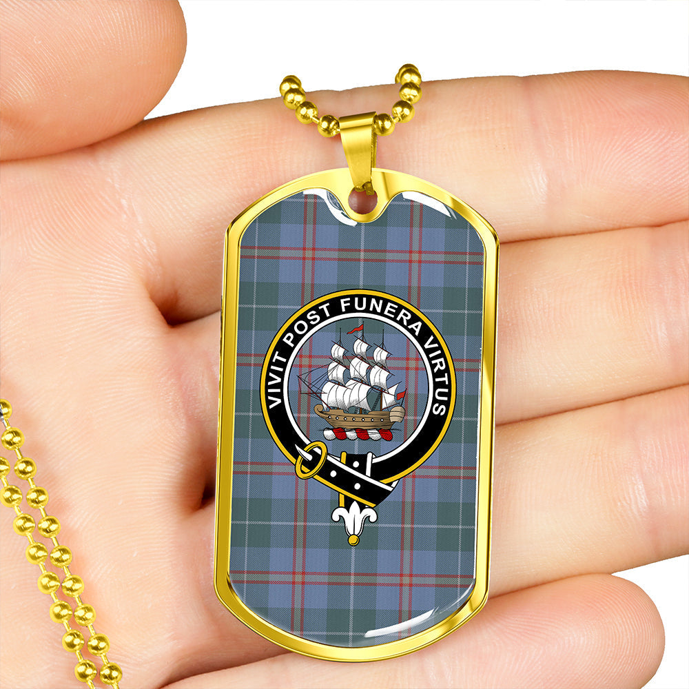 Bryson 1988 Weathered Clan Badge Classic Tartan Dog Tag Necklace