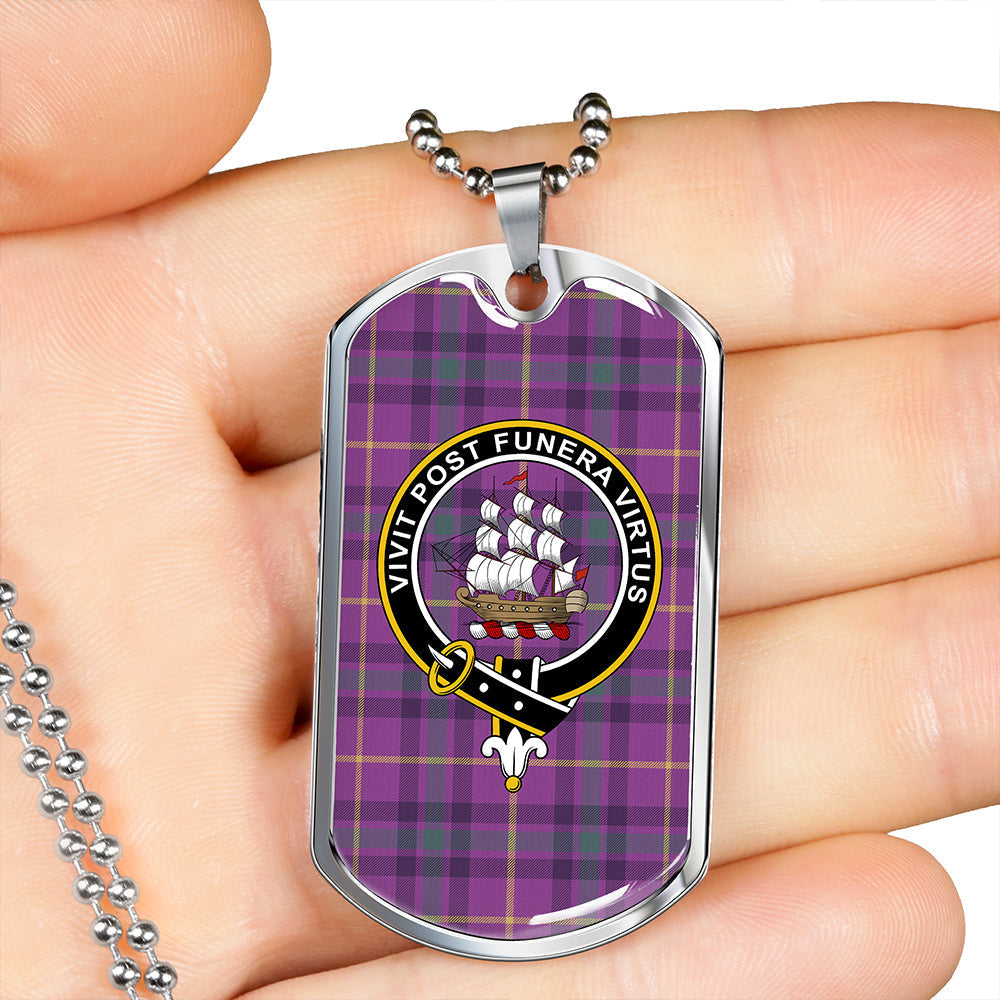 Bryson 2000 Weathered Clan Badge Classic Tartan Dog Tag Necklace