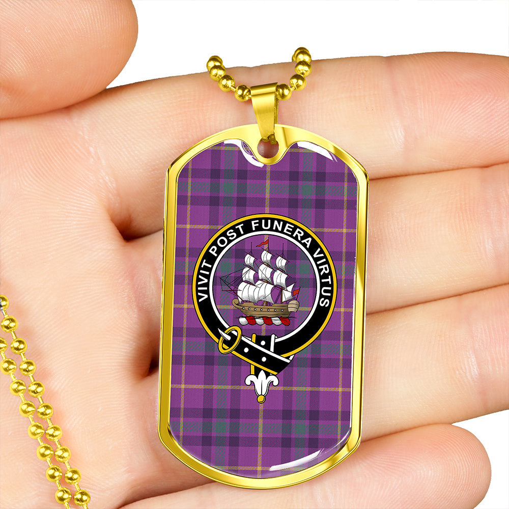 Bryson 2000 Weathered Clan Badge Classic Tartan Dog Tag Necklace