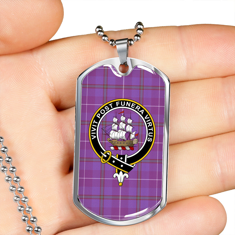 Bryson Ancient Clan Badge Classic Tartan Dog Tag Necklace