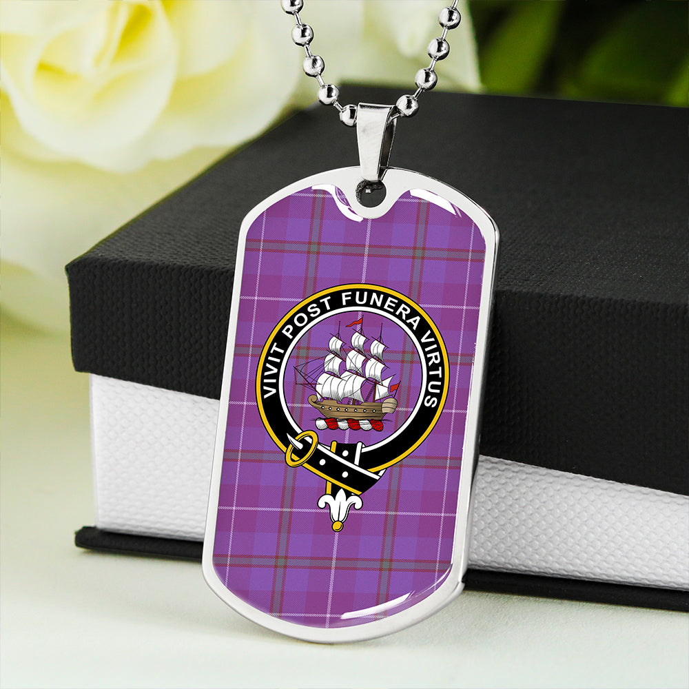 Bryson Ancient Clan Badge Classic Tartan Dog Tag Necklace