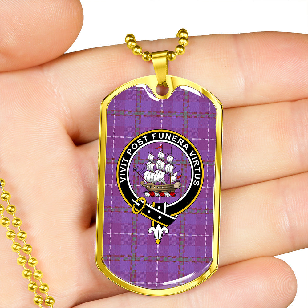 Bryson Ancient Clan Badge Classic Tartan Dog Tag Necklace