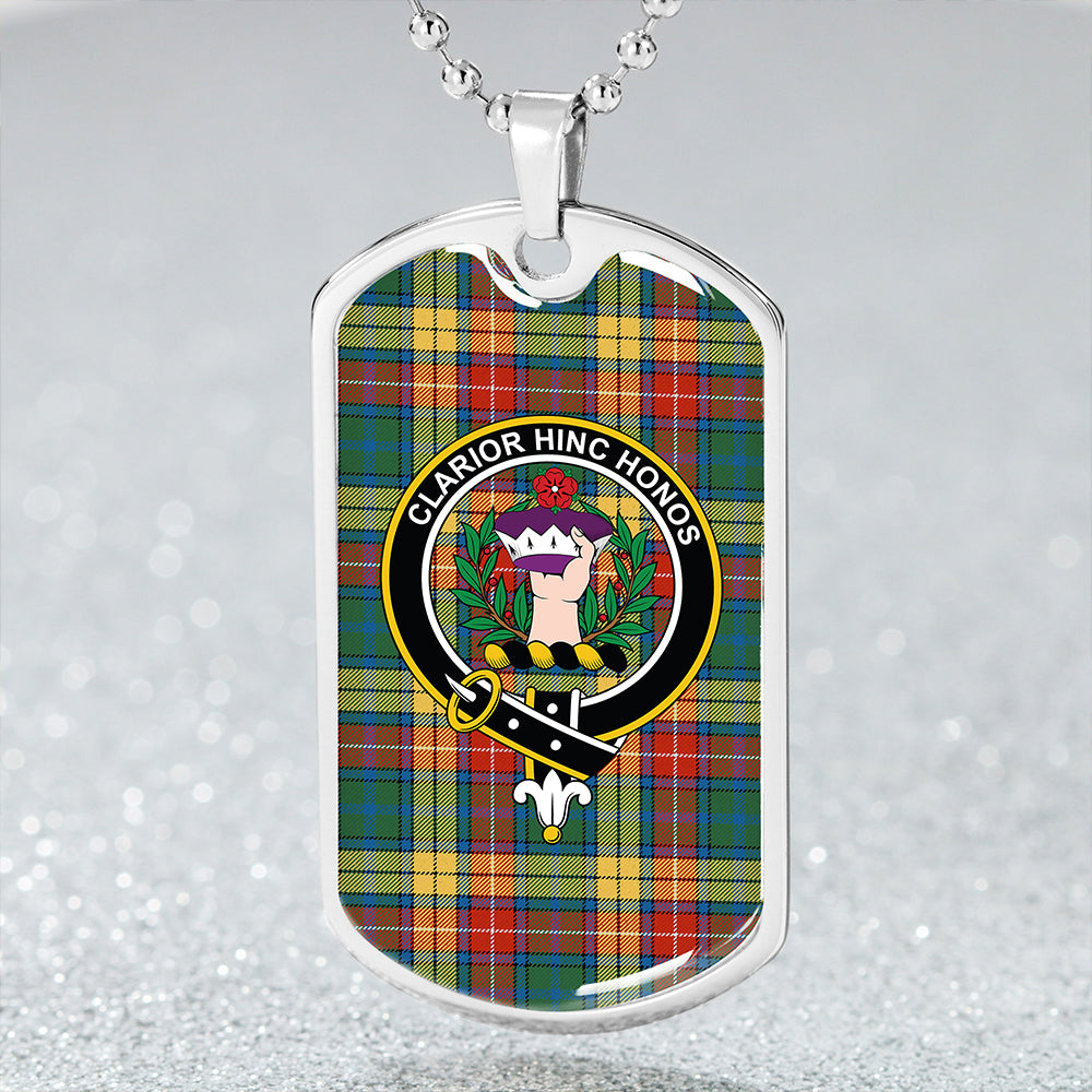 Buchanan Ancient Clan Badge Classic Tartan Dog Tag Necklace