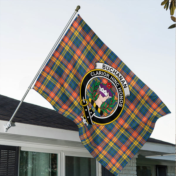Buchanan Ancient Tartan Classic Crest House Flag