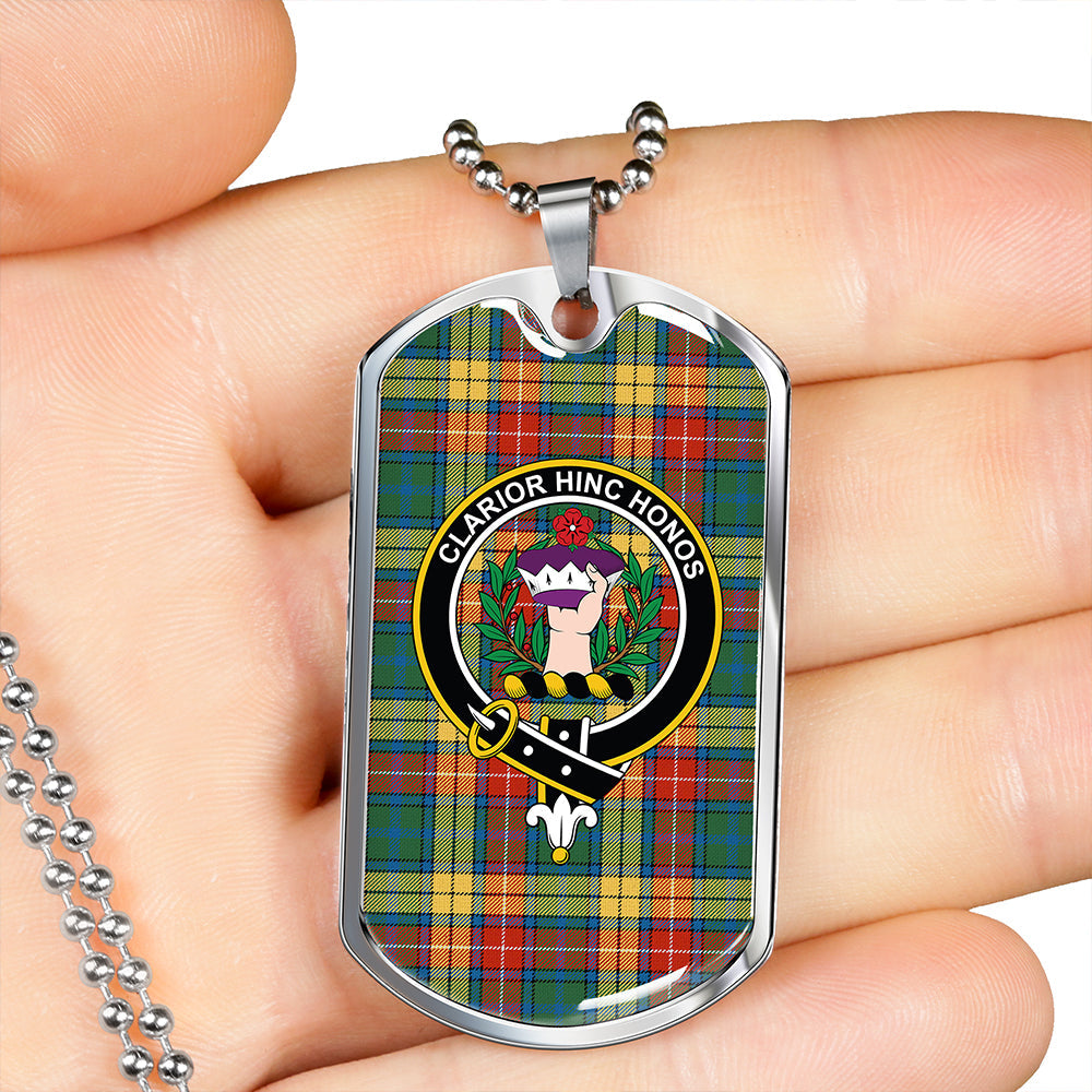 Buchanan Ancient Clan Badge Classic Tartan Dog Tag Necklace