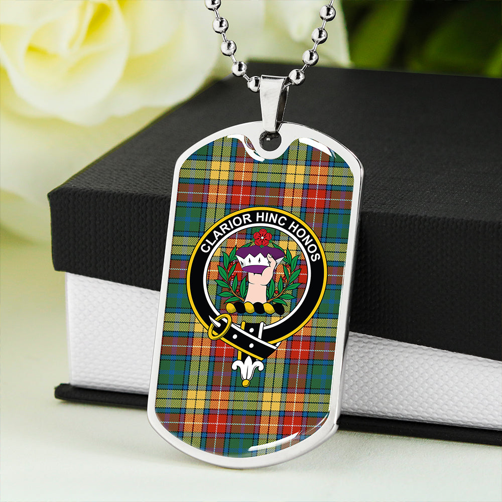 Buchanan Ancient Clan Badge Classic Tartan Dog Tag Necklace