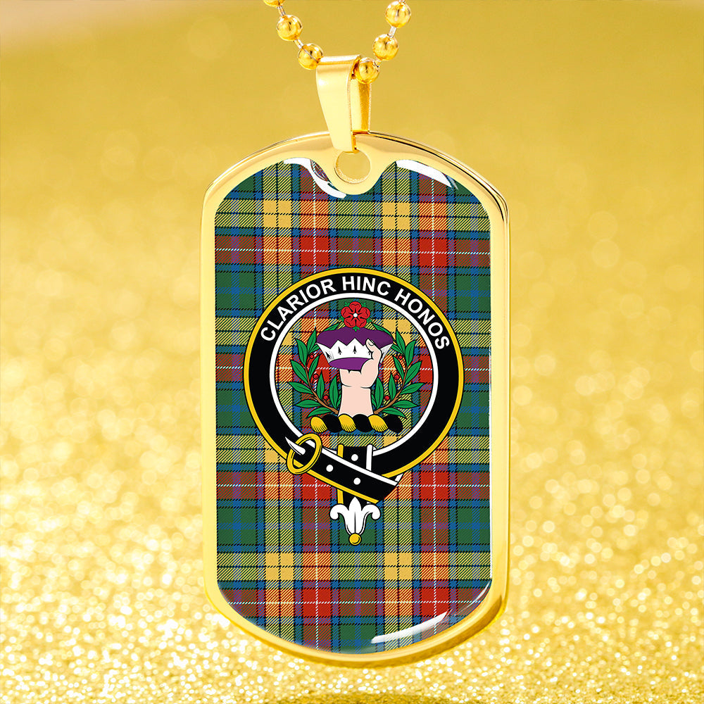 Buchanan Ancient Clan Badge Classic Tartan Dog Tag Necklace