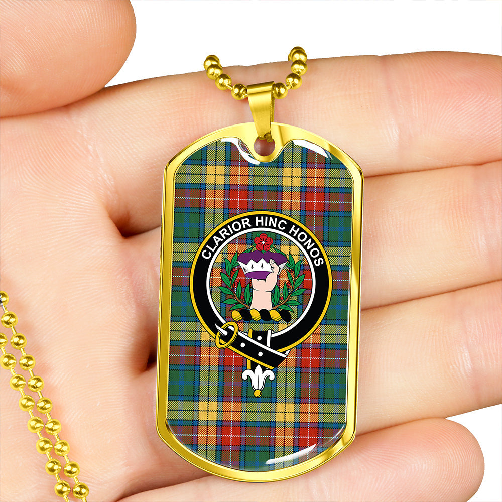 Buchanan Ancient Clan Badge Classic Tartan Dog Tag Necklace