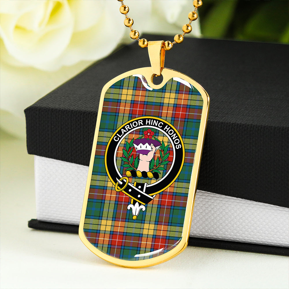 Buchanan Ancient Clan Badge Classic Tartan Dog Tag Necklace