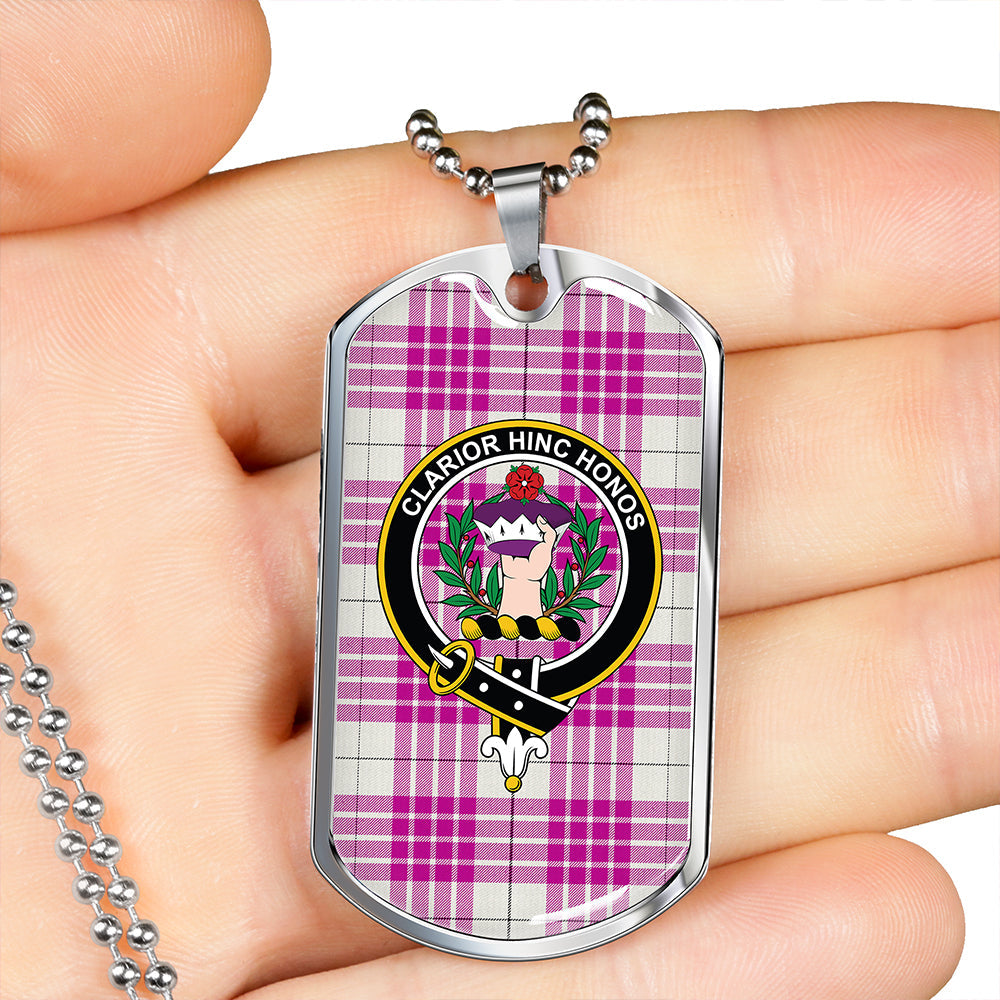 Buchanan Cerise #1 Special Modern Clan Badge Classic Tartan Dog Tag Necklace