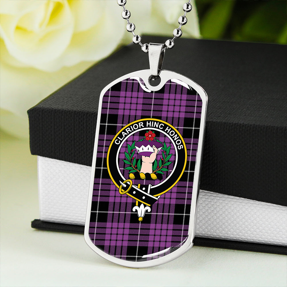 Buchanan Cerise #2 Special Ancient Clan Badge Classic Tartan Dog Tag Necklace