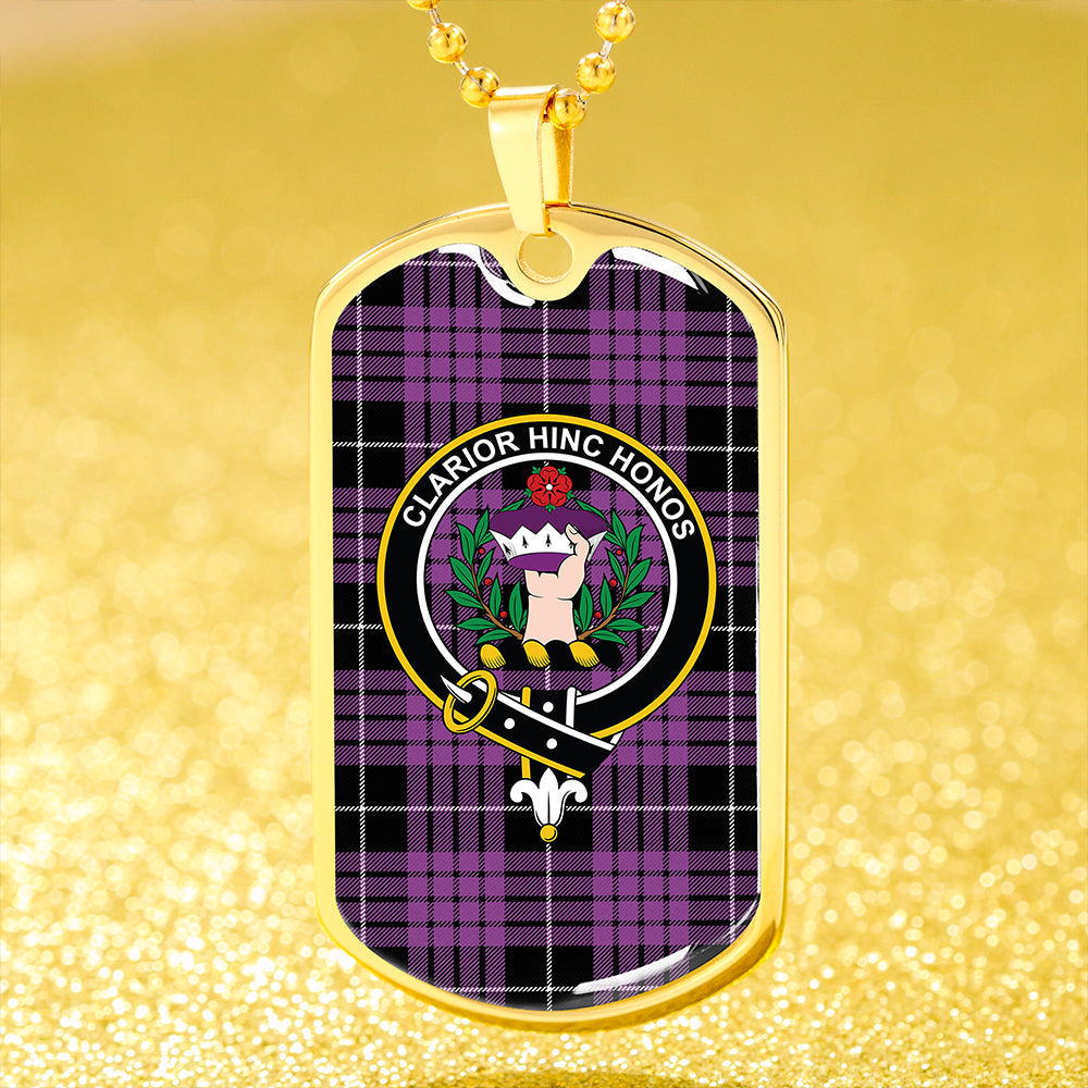 Buchanan Cerise #2 Special Ancient Clan Badge Classic Tartan Dog Tag Necklace