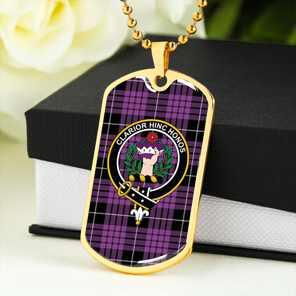 Buchanan Cerise #2 Special Ancient Clan Badge Classic Tartan Dog Tag Necklace
