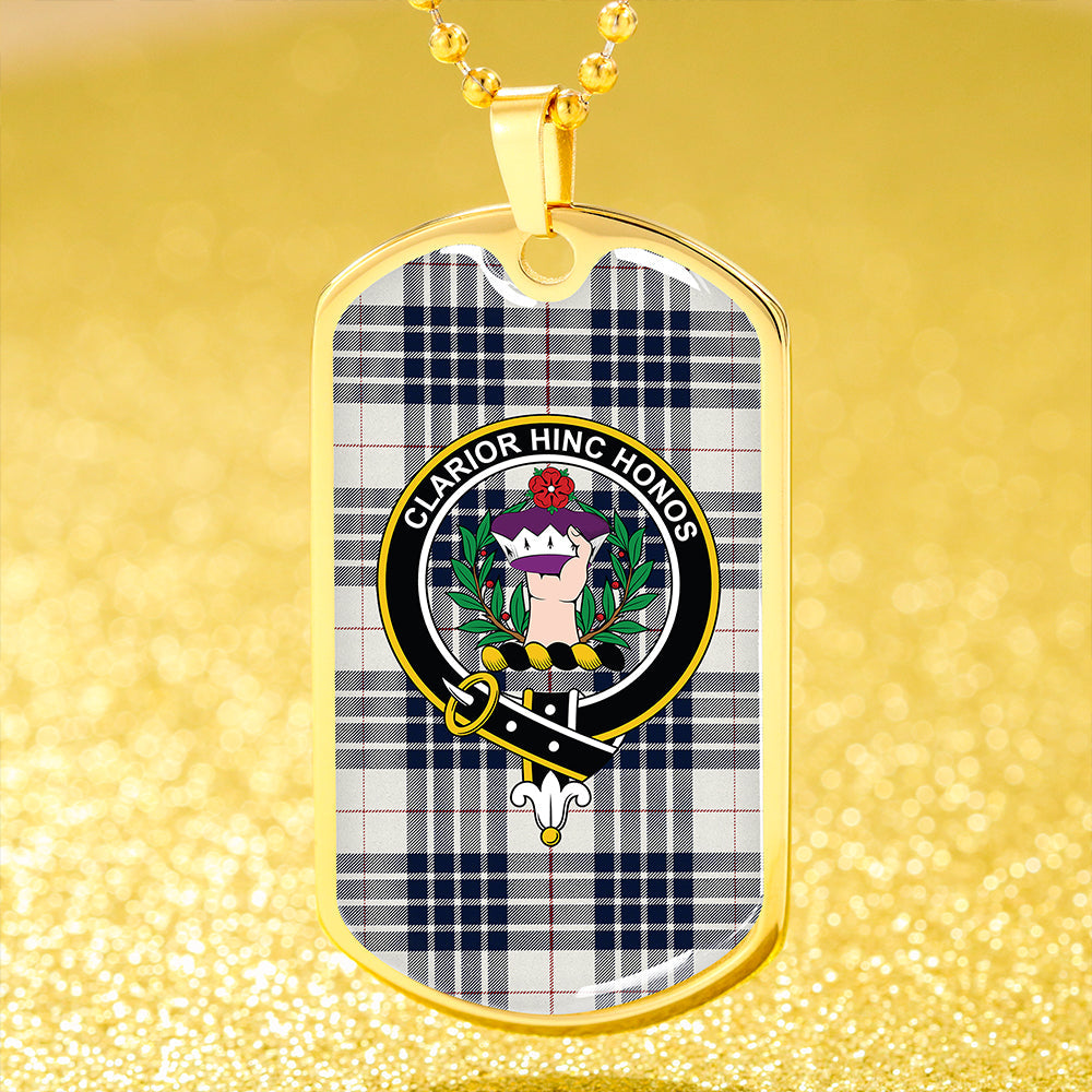 Buchanan Dress Dance Blue Clan Badge Classic Tartan Dog Tag Necklace