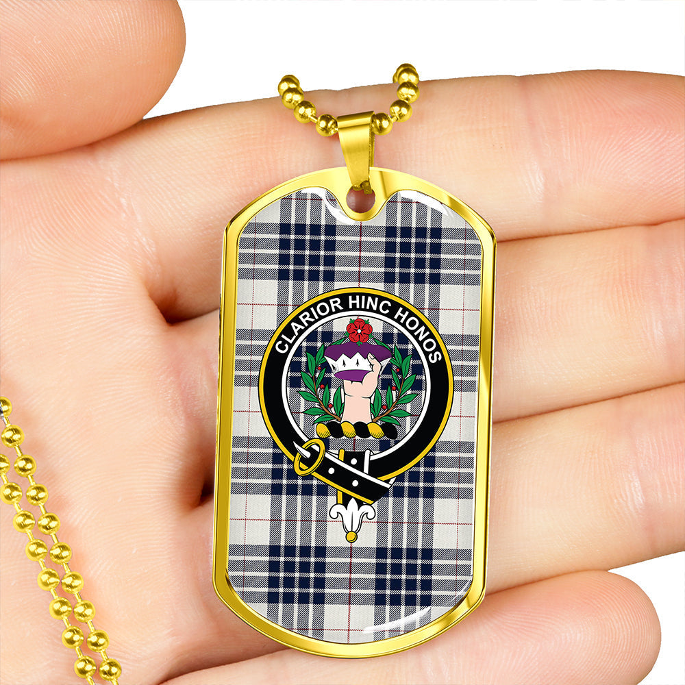 Buchanan Dress Dance Blue Clan Badge Classic Tartan Dog Tag Necklace