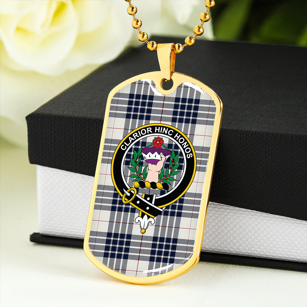 Buchanan Dress Dance Blue Clan Badge Classic Tartan Dog Tag Necklace