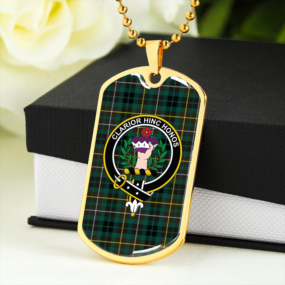 Buchanan Hunting Modern Clan Badge Classic Tartan Dog Tag Necklace