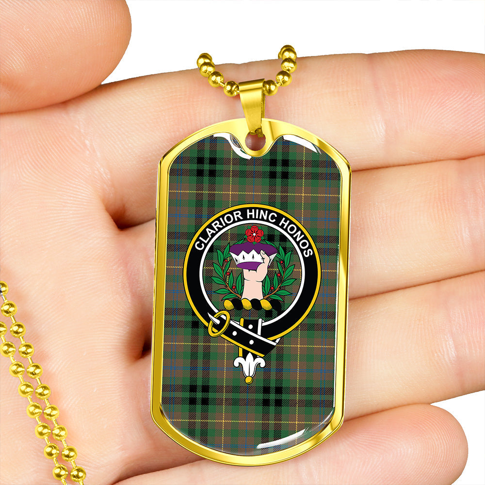 Buchanan Hunting #3 Ancient Clan Badge Classic Tartan Dog Tag Necklace
