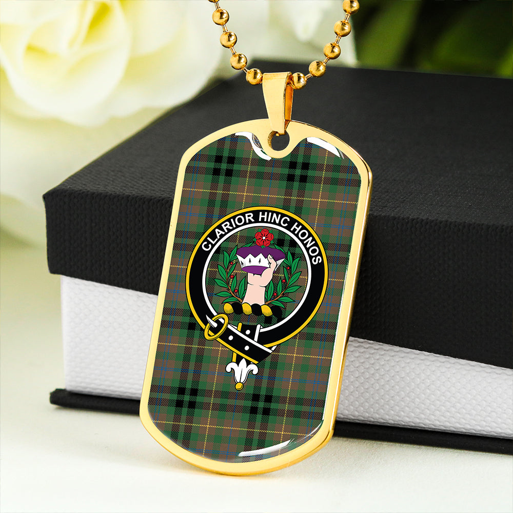 Buchanan Hunting #3 Ancient Clan Badge Classic Tartan Dog Tag Necklace