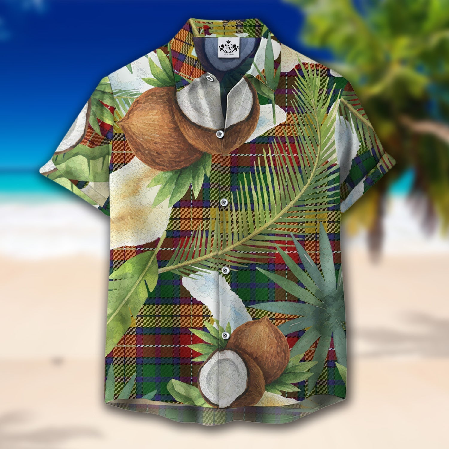 Scottish Tartan Buchanan 03 Clan Hawaiian Shirt Hibiscus - Tropical Garden Style