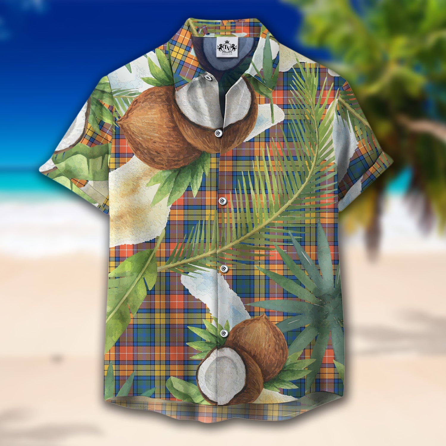 Scottish Tartan Buchanan Ancient Clan Hawaiian Shirt Hibiscus - Tropical Garden Style