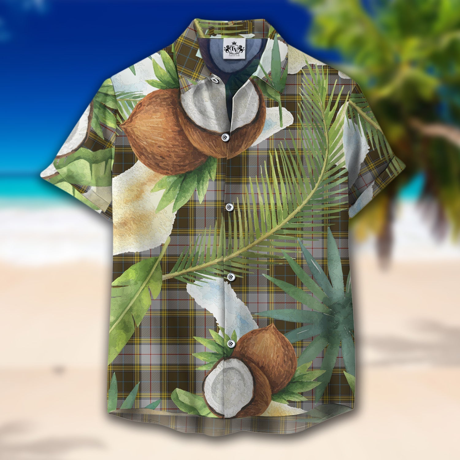 Scottish Tartan Buchanan Dress Clan Hawaiian Shirt Hibiscus - Tropical Garden Style