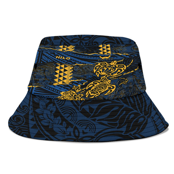 Hawaii Hilo High School Bucket Hat Polynesian Turtle Style