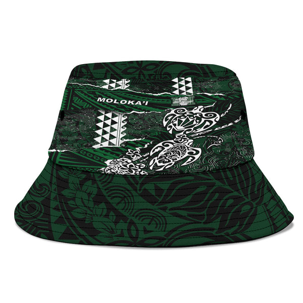 Hawaii Molokai High School Bucket Hat Polynesian Turtle Style