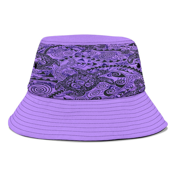 Hawaii Polynesian Turtle Bucket Hat Purple Style