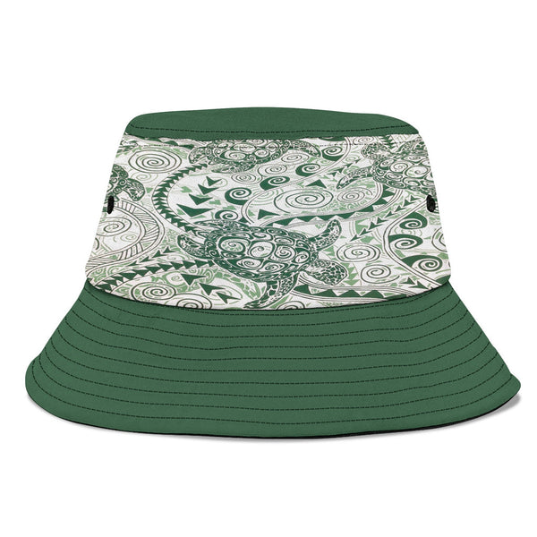 Hawaii Polynesian Turtle Bucket Hat Green Style