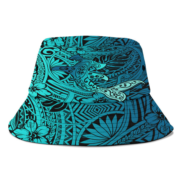 Hawaii Hammerhead Shark Bucket Hat Light See Blue Style