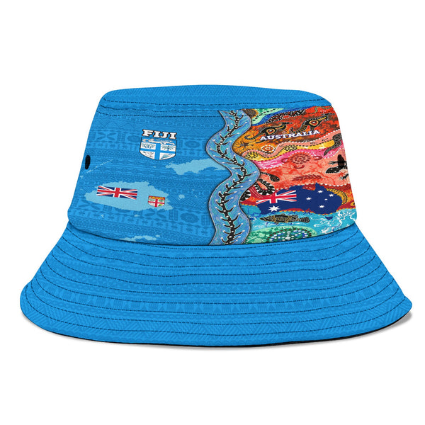 Fiji Tapa & Australia Aboriginal Bucket Hat