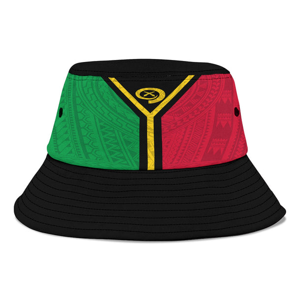 Vanuatu Bucket Hat Polynesian Flag Style