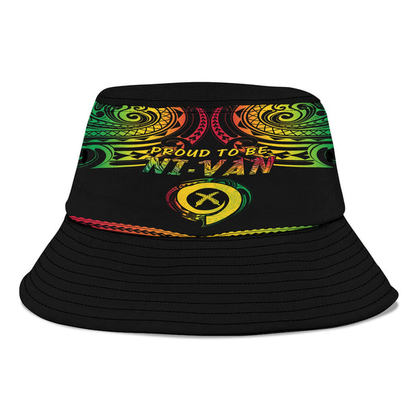 Vanuatu Proud To Be Ni-Van Bucket Hat Coat Of Arms Reggae Style