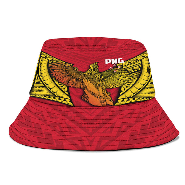 Papua New Guinea Independence Day Bucket Hat Raggiana Bird of Paradise Style