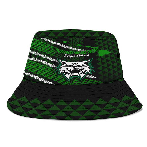 Hawaii Konawaena High School Bucket Hat Map Style