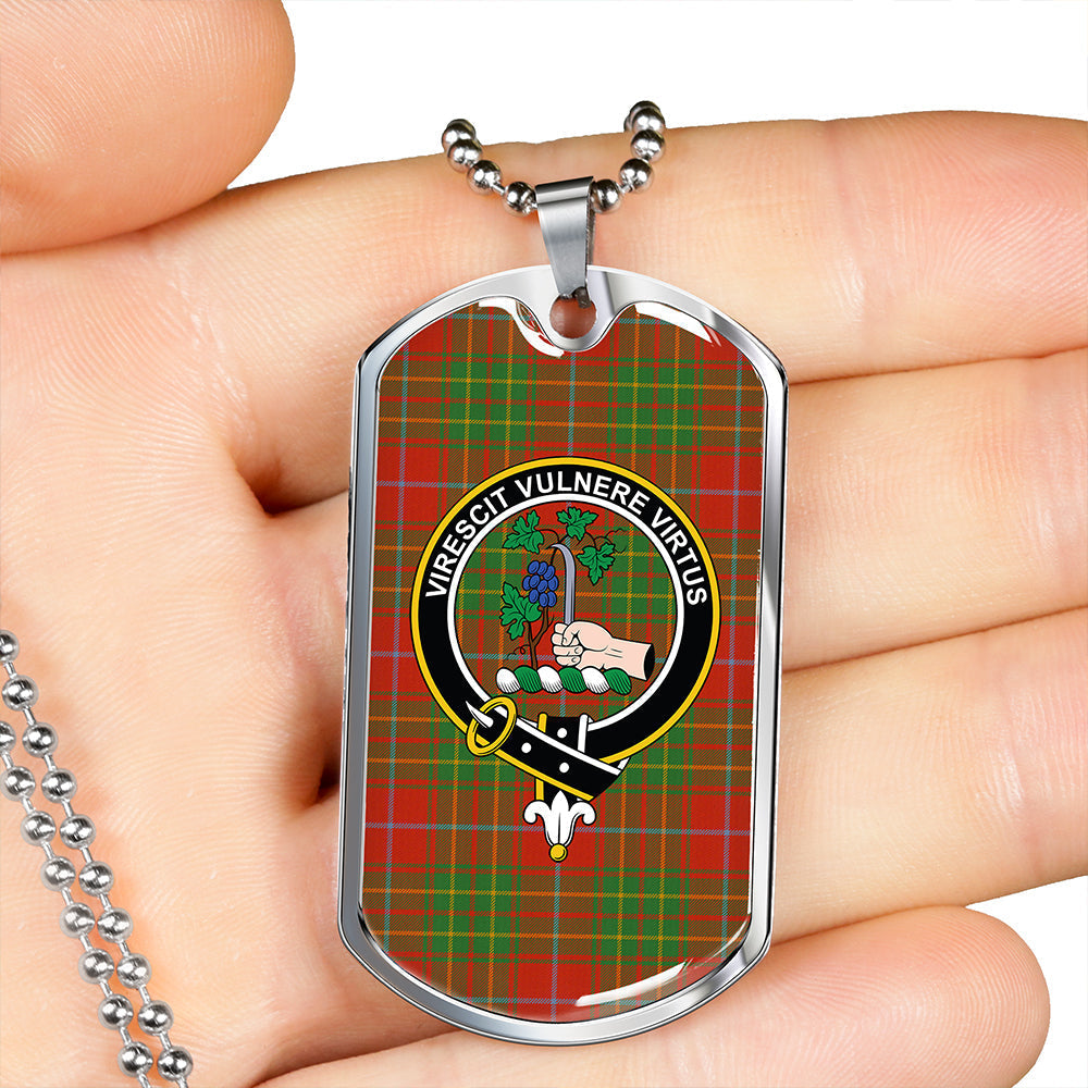 Burnett Ancient Clan Badge Classic Tartan Dog Tag Necklace