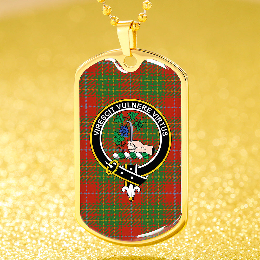 Burnett Ancient Clan Badge Classic Tartan Dog Tag Necklace