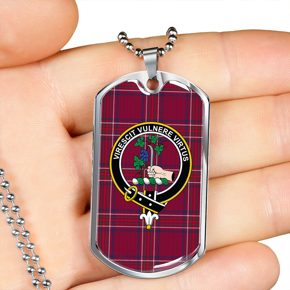Burnett Hunting Modern Clan Badge Classic Tartan Dog Tag Necklace