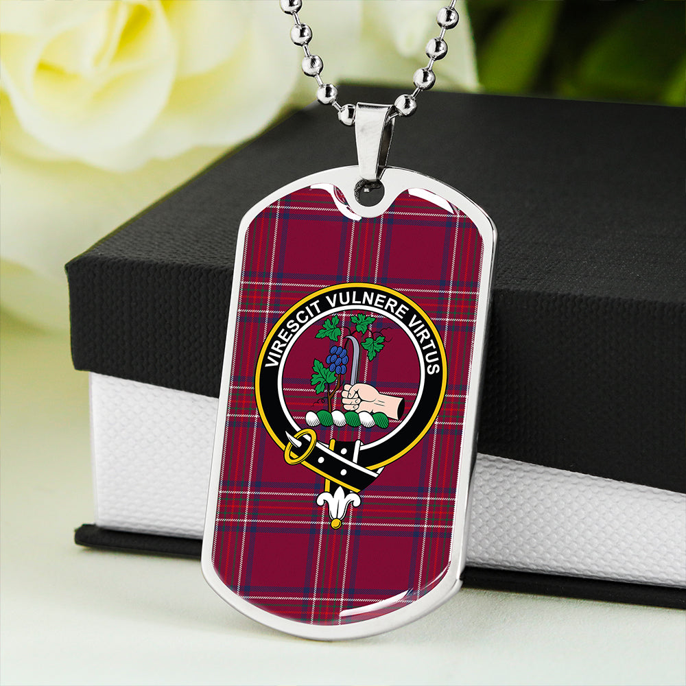 Burnett Hunting Modern Clan Badge Classic Tartan Dog Tag Necklace
