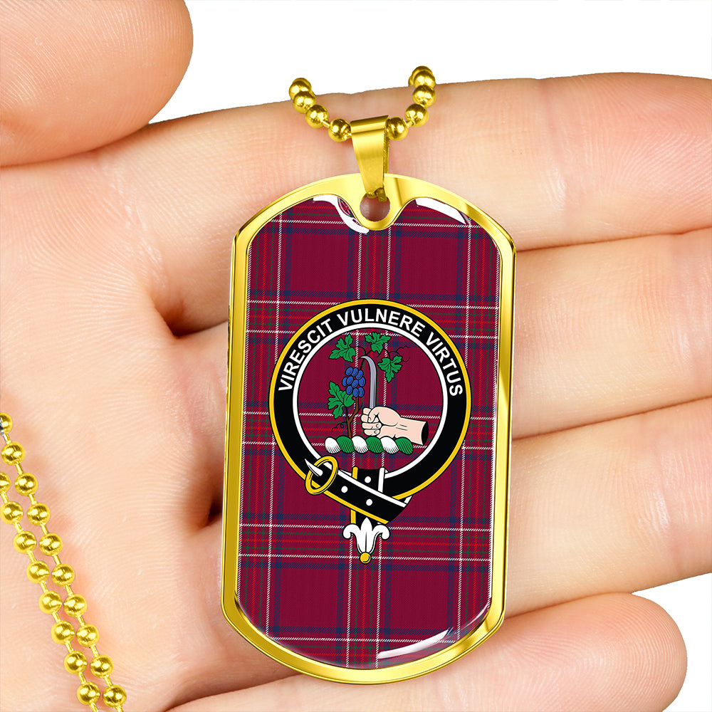 Burnett Hunting Modern Clan Badge Classic Tartan Dog Tag Necklace