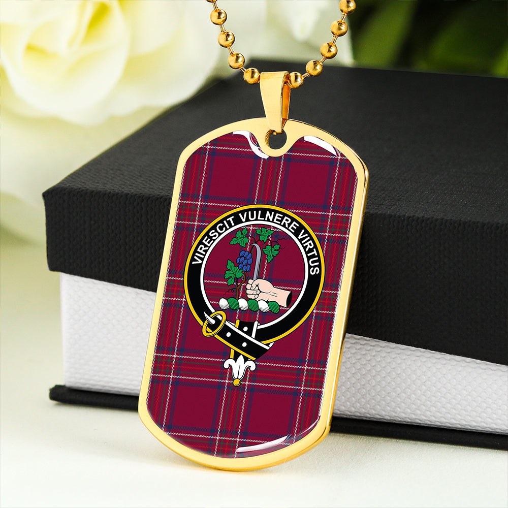 Burnett Hunting Modern Clan Badge Classic Tartan Dog Tag Necklace