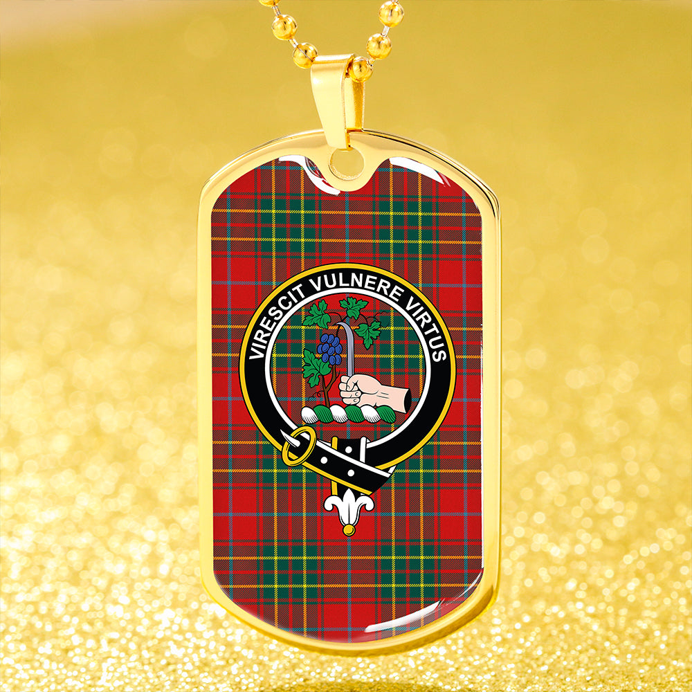 Burnett Modern Clan Badge Classic Tartan Dog Tag Necklace