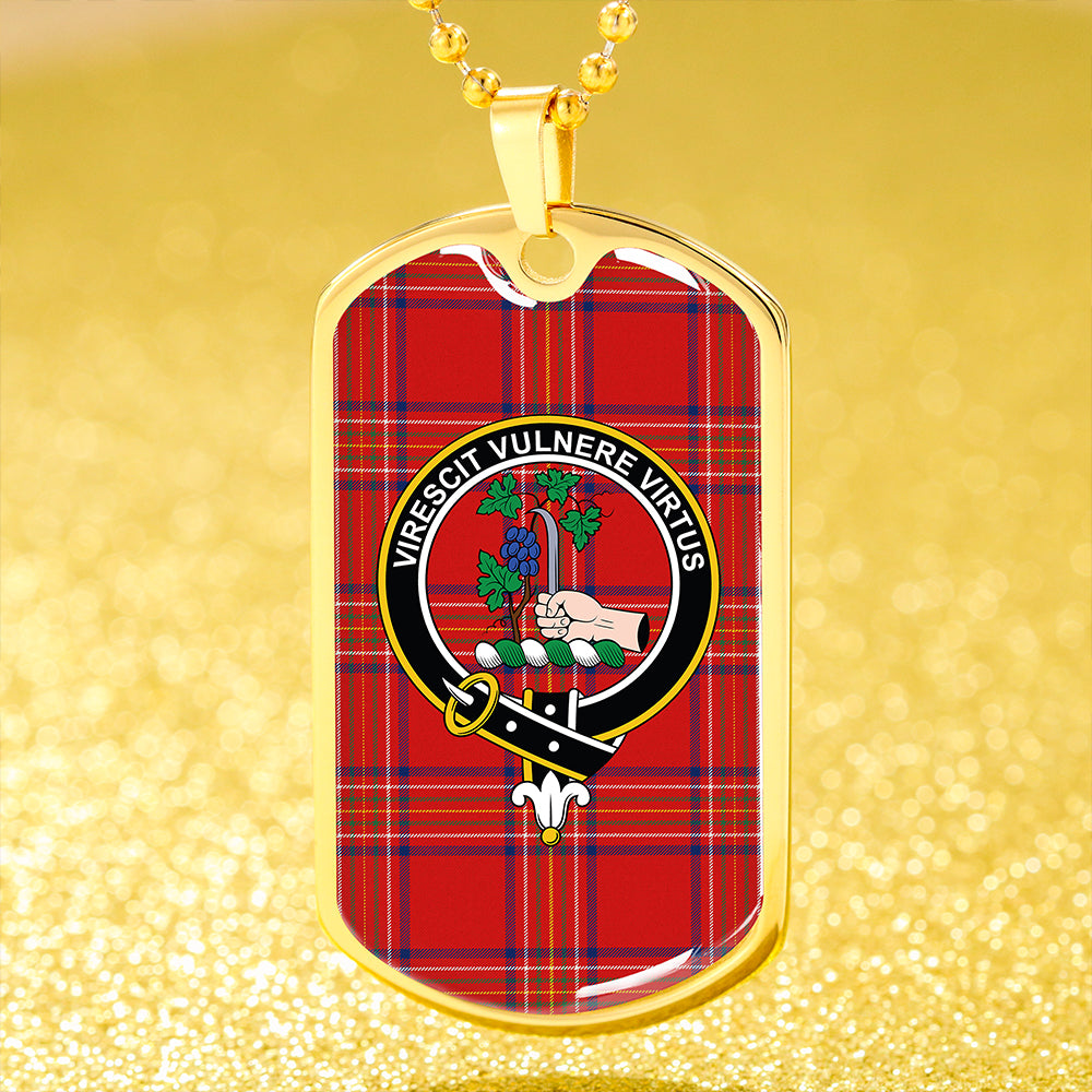 Burnett of Leys Modern Clan Badge Classic Tartan Dog Tag Necklace