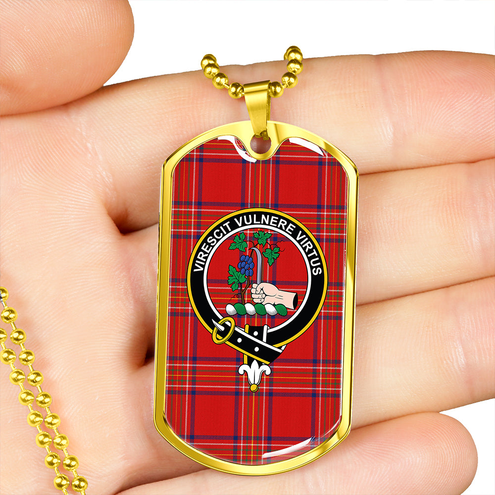 Burnett of Leys Modern Clan Badge Classic Tartan Dog Tag Necklace