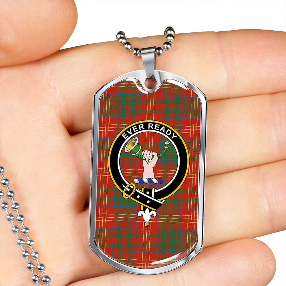 Burns 1930 Ancient Clan Badge Classic Tartan Dog Tag Necklace